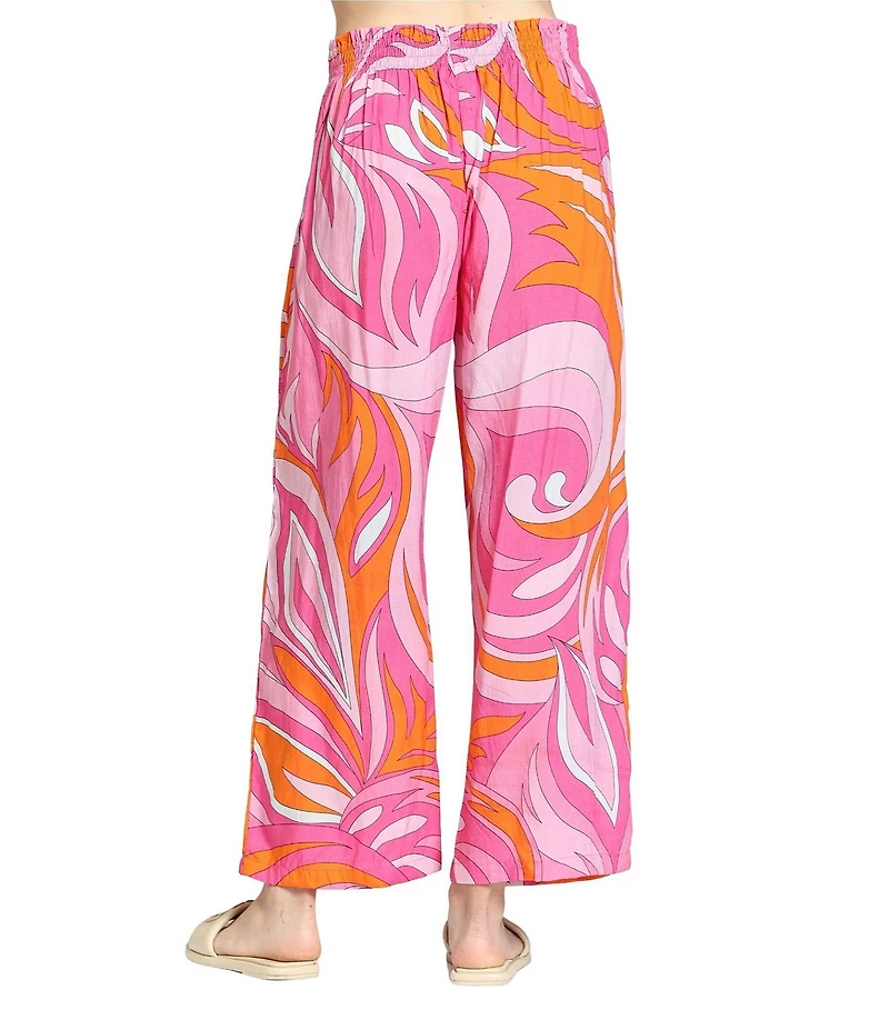 APNY High Rise Abstract Print Wide Leg Drawstring Pants