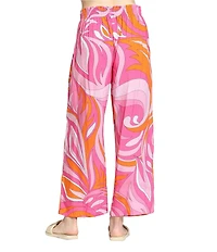 APNY High Rise Abstract Print Wide Leg Drawstring Pants