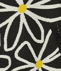 APNY Knit Floral Print Mock Neck Elbow Sleeve Sweater