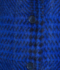 APNY Knit Houndstooth Notch Collar Long Sleeve Coat