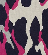 APNY Knit Leopard Print Funnel Neck Long Puff Sleeve Sweater