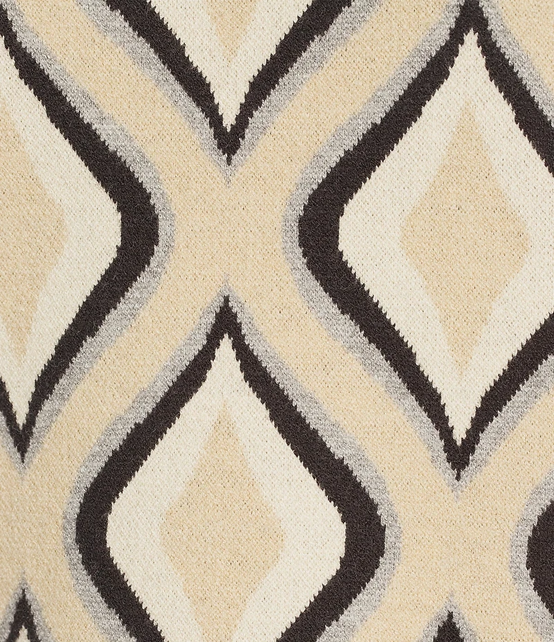 APNY Knit Printed Funnel Neck Long Sleeve Sweater