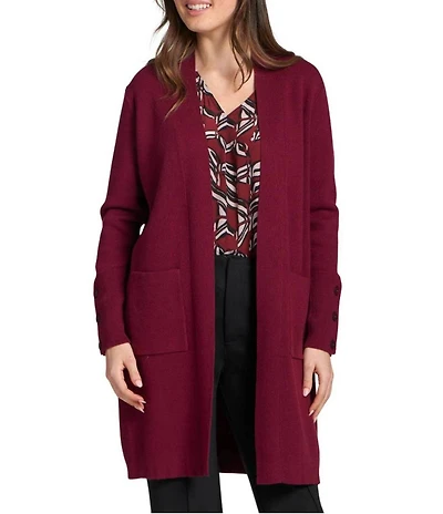 APNY Knit Shawl Collar Long Sleeve Open Front Cardigan