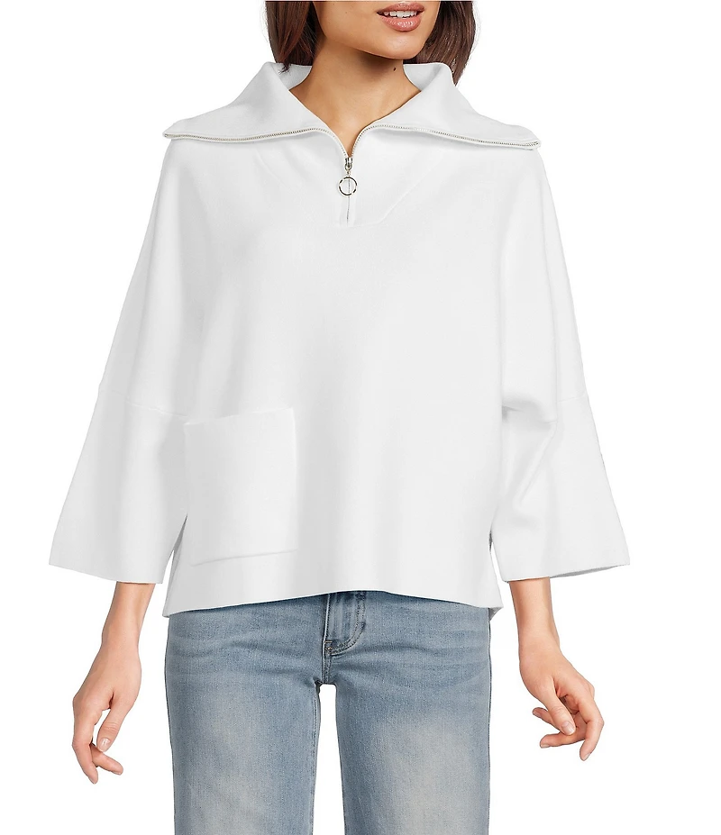 APNY Knit V-Neck 3/4 Sleeve Top