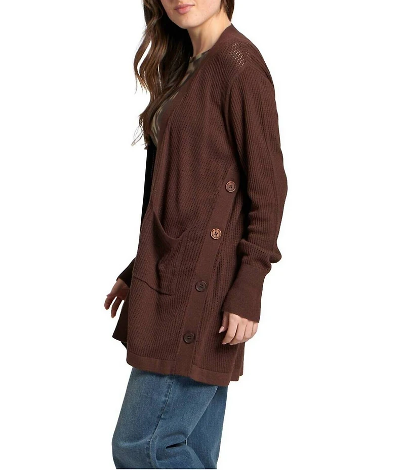 APNY Knit V-Neck Long Sleeve Button Front Cardigan