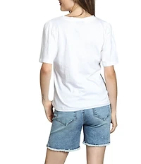 APNY Knit V-Neck Short Sleeve Tee