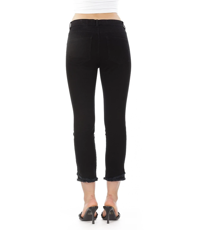 APNY Olivia Stretch Ponte Cropped Frayed Pants