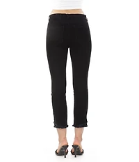 APNY Olivia Stretch Ponte Cropped Frayed Pants