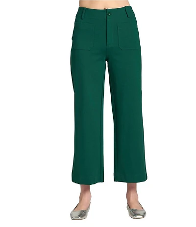 APNY Ponte High Rise Wide Leg Cropped Pants