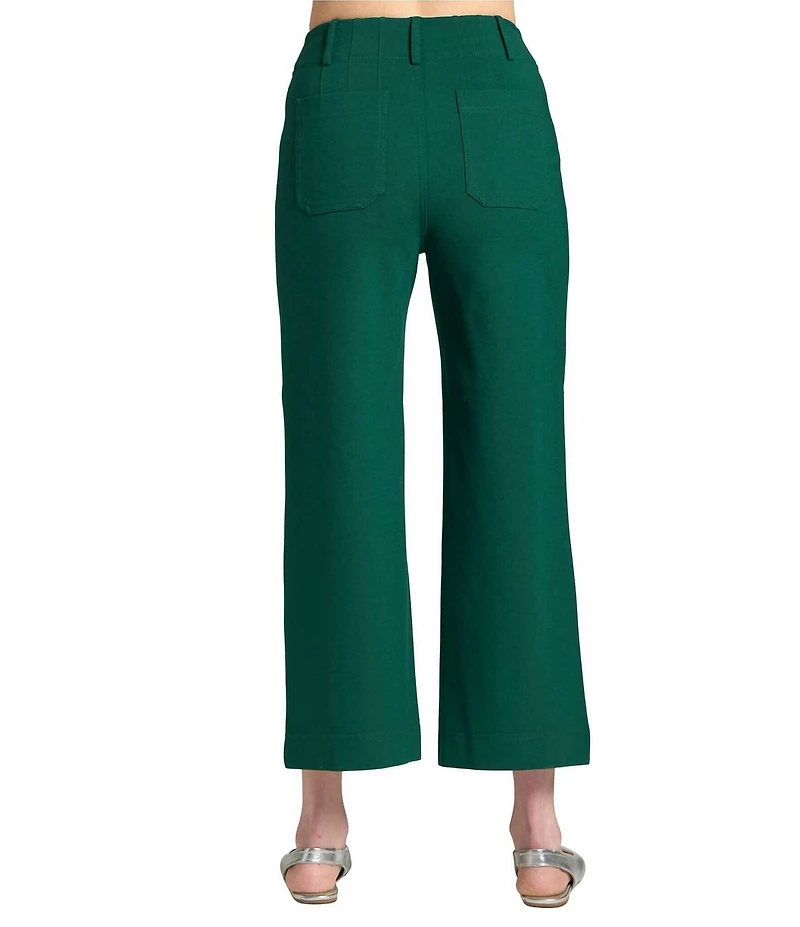 APNY Ponte High Rise Wide Leg Cropped Pants