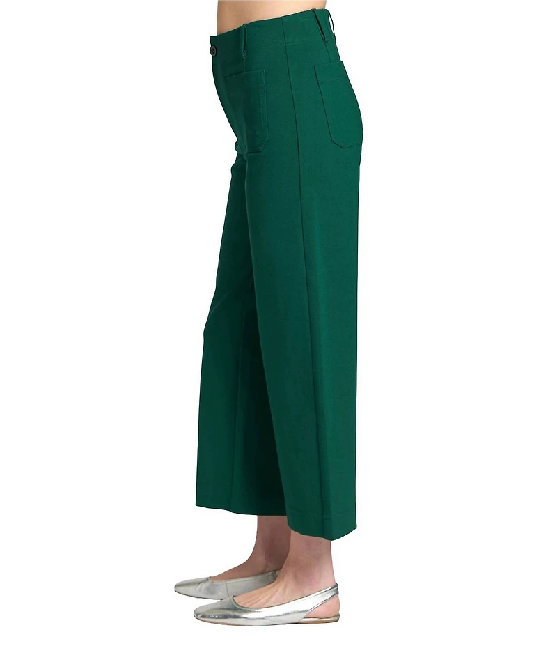 APNY Ponte High Rise Wide Leg Cropped Pants