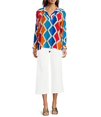 APNY Ponte High Rise Wide Leg Cropped Pants