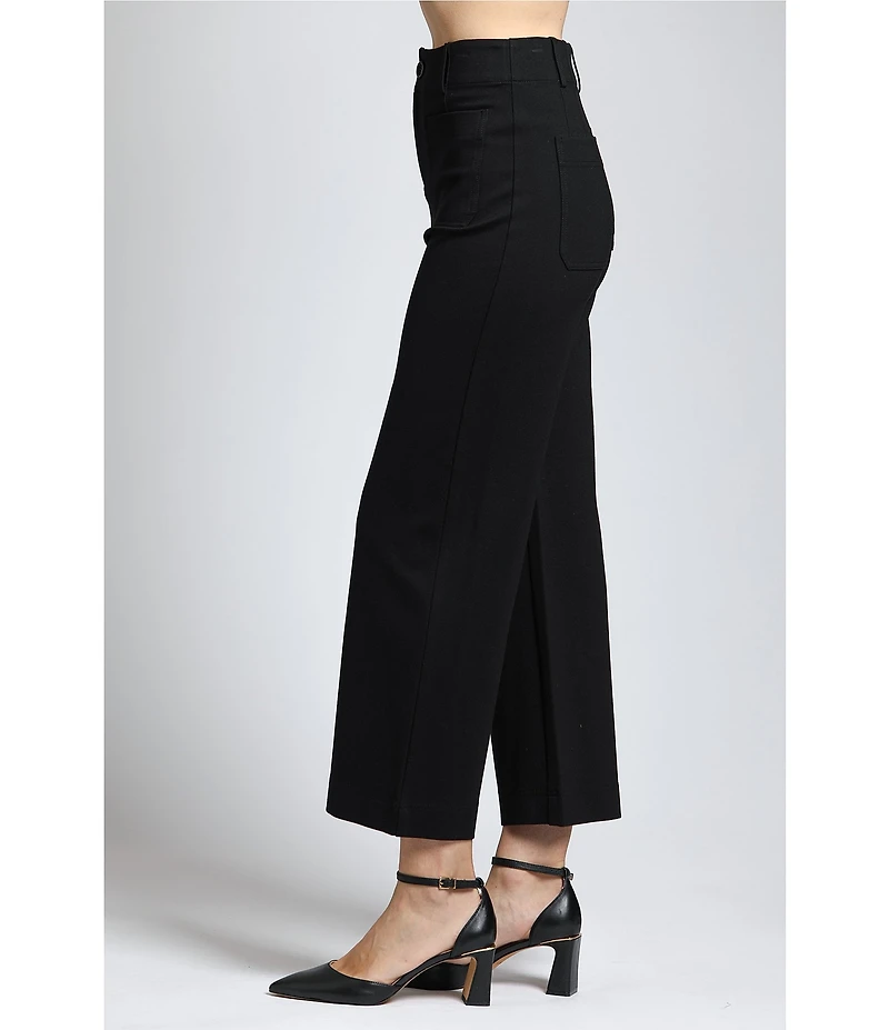 APNY Ponte High Rise Wide Leg Cropped Pants