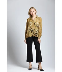 APNY Ponte High Rise Wide Leg Cropped Pants