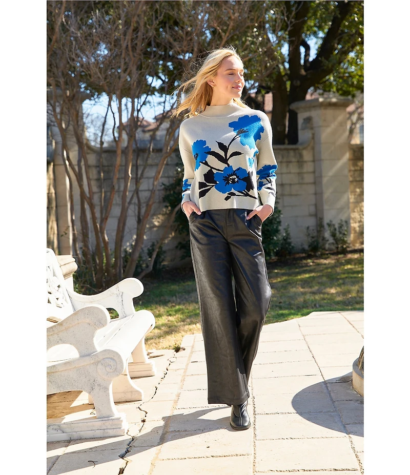 APNY Ponte High Rise Wide Leg Cropped Pants