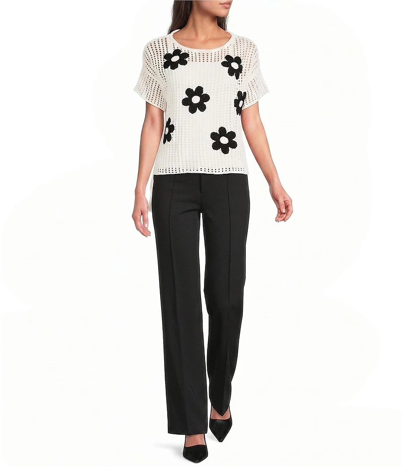 APNY Ponte Wide Leg With Pintuck Pants