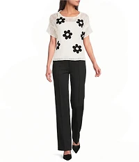 APNY Ponte Wide Leg With Pintuck Pants