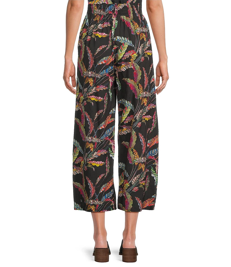 APNY Printed Cropped Wide Leg Pants