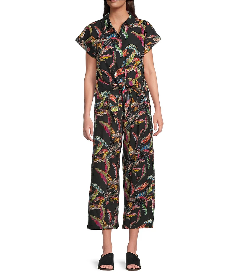 APNY Printed Cropped Wide Leg Pants