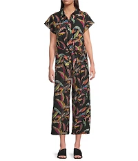 APNY Printed Cropped Wide Leg Pants