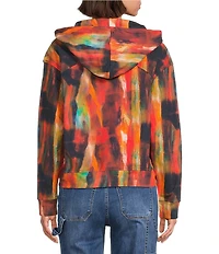 APNY Printed Knit Hooded Long Sleeve Full Zip Pocketed Hoodie