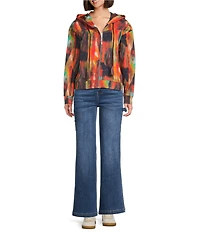 APNY Printed Knit Hooded Long Sleeve Full Zip Pocketed Hoodie