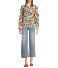 APNY Printed Woven Spread Collar Long Sleeve Shirt