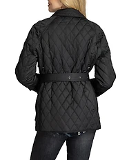 APNY Quilted Collared Belted Long Sleeve Jacket
