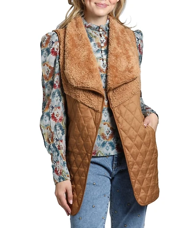 APNY Sherpa Quilted Sleeveless Vest
