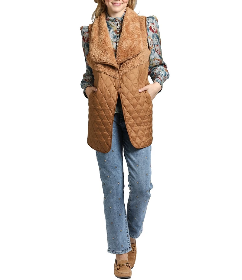 APNY Sherpa Quilted Sleeveless Vest
