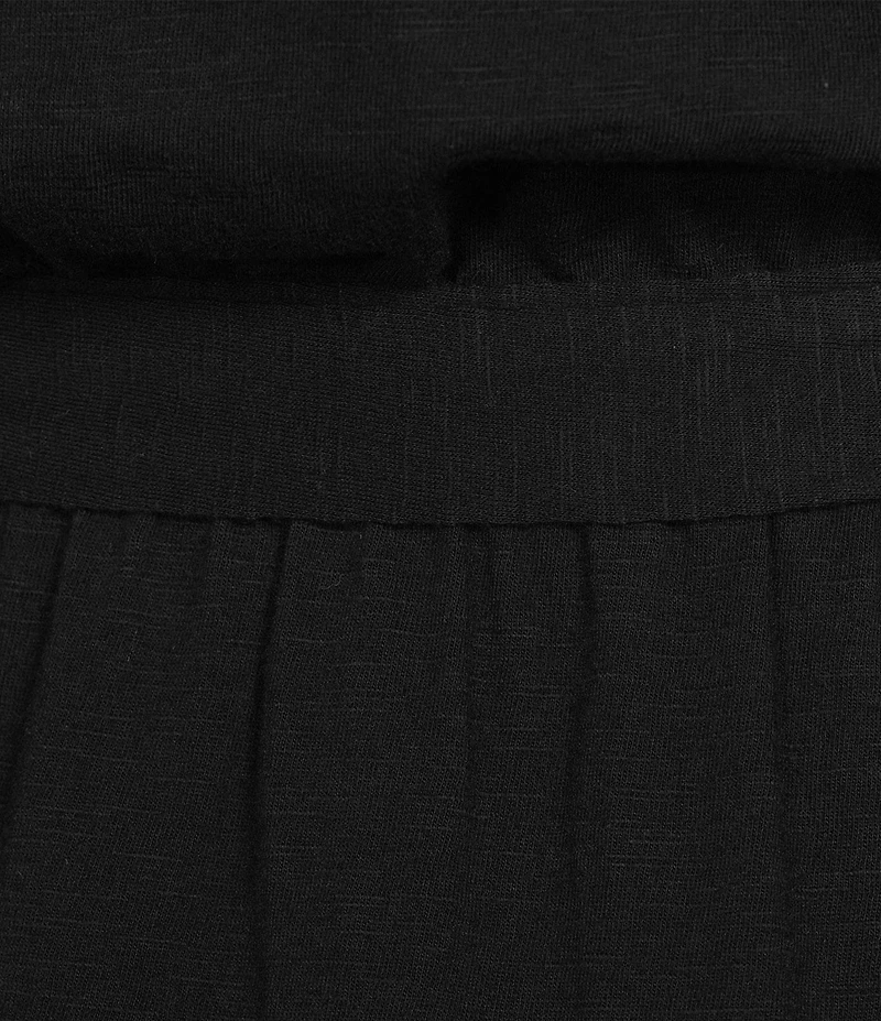 APNY Smocked Tassel V-Neck Short Sleeve A-Line Midi Dress