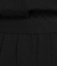 APNY Smocked Tassel V-Neck Short Sleeve A-Line Midi Dress
