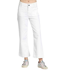 APNY Stretch Denim Cropped Wide Leg Jeans