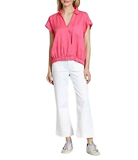 APNY Stretch Denim Cropped Wide Leg Jeans