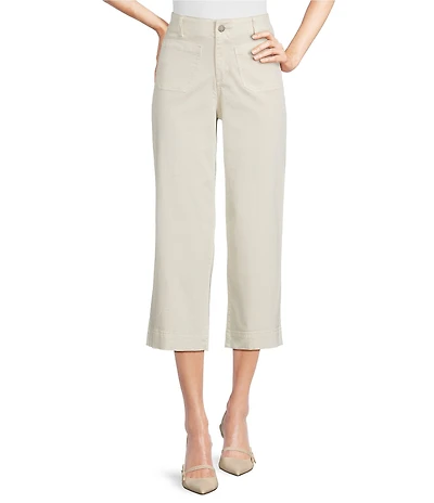 APNY Stretch Denim Cropped Wide Leg Jeans