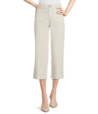 APNY Stretch Denim Cropped Wide Leg Jeans