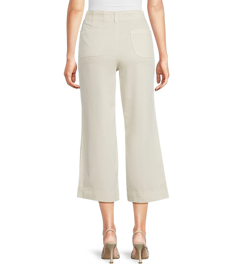 APNY Stretch Denim Cropped Wide Leg Jeans