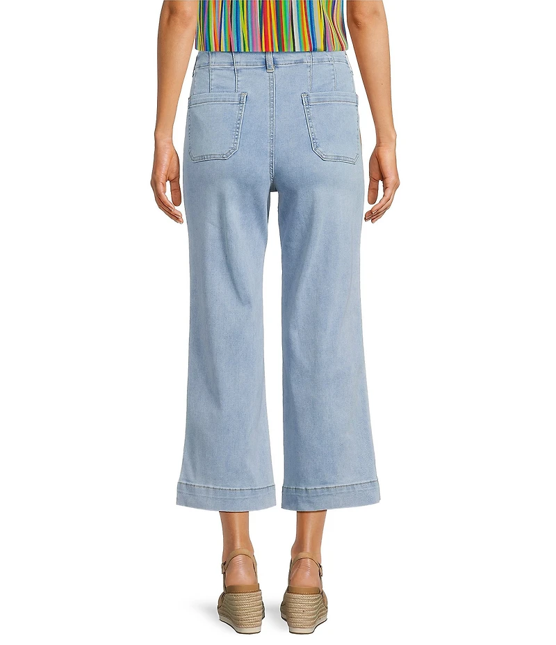 APNY Stretch Denim Cropped Wide Leg Jeans