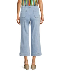 APNY Stretch Denim Cropped Wide Leg Jeans