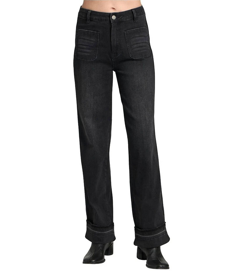 APNY Stretch Denim High Rise Cuffed Jeans