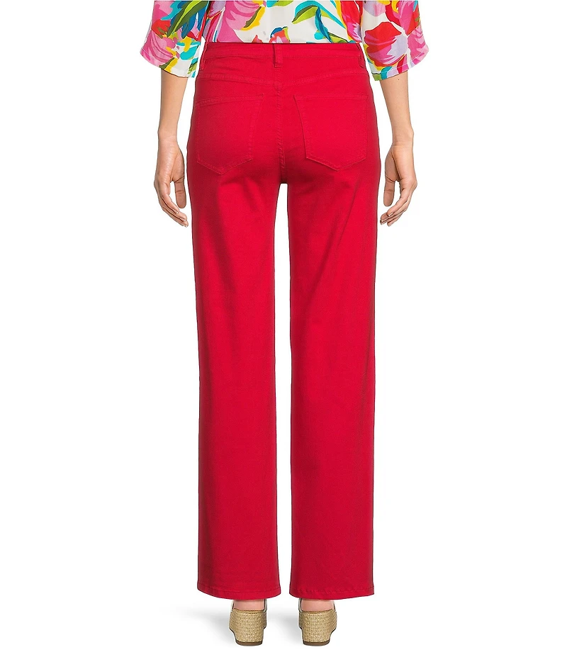 APNY Stretch Denim Mid Rise Cropped Wide Leg Jeans