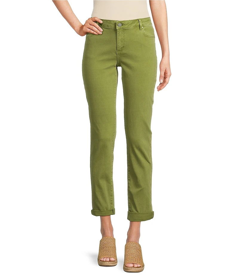 APNY Stretch Denim Mid Rise Girlfriend Rolled Cuff Jeans