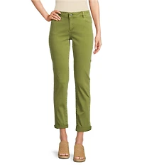 APNY Stretch Denim Mid Rise Girlfriend Rolled Cuff Jeans