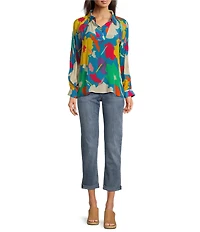 APNY Stretch Denim Mid Rise Girlfriend Rolled Cuff Jeans