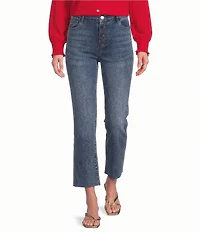 APNY Stretch Denim Straight Leg Cropped Jeans