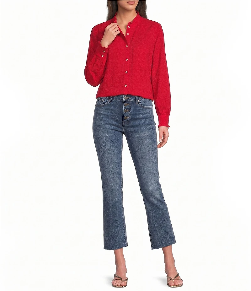 APNY Stretch Denim Straight Leg Cropped Jeans