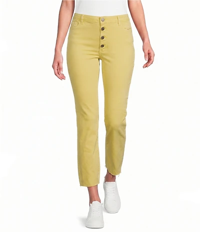APNY Stretch Denim Straight Leg Cropped Jeans