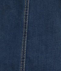 APNY Stretch Point Collar Short Sleeve Cropped Denim Jacket