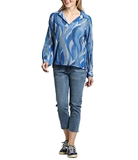 APNY Stretch Twill Cropped Raw Hem Jeans