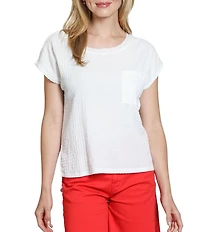 APNY Stretch Woven Crew Neck Short Sleeve Tee
